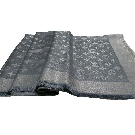 louis vuitton grey monogram scarf|louis vuitton animal print scarf.